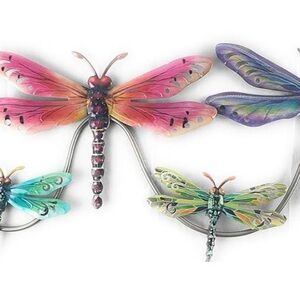 Set of 2 27.5"W Dragonfly Wall Plaque Decor made of metal
